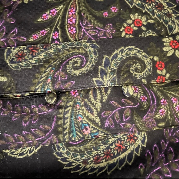 Jessica Simpson Women’s blouse dark green paisley button down 3/4 sleeves Size M - Picture 6 of 6